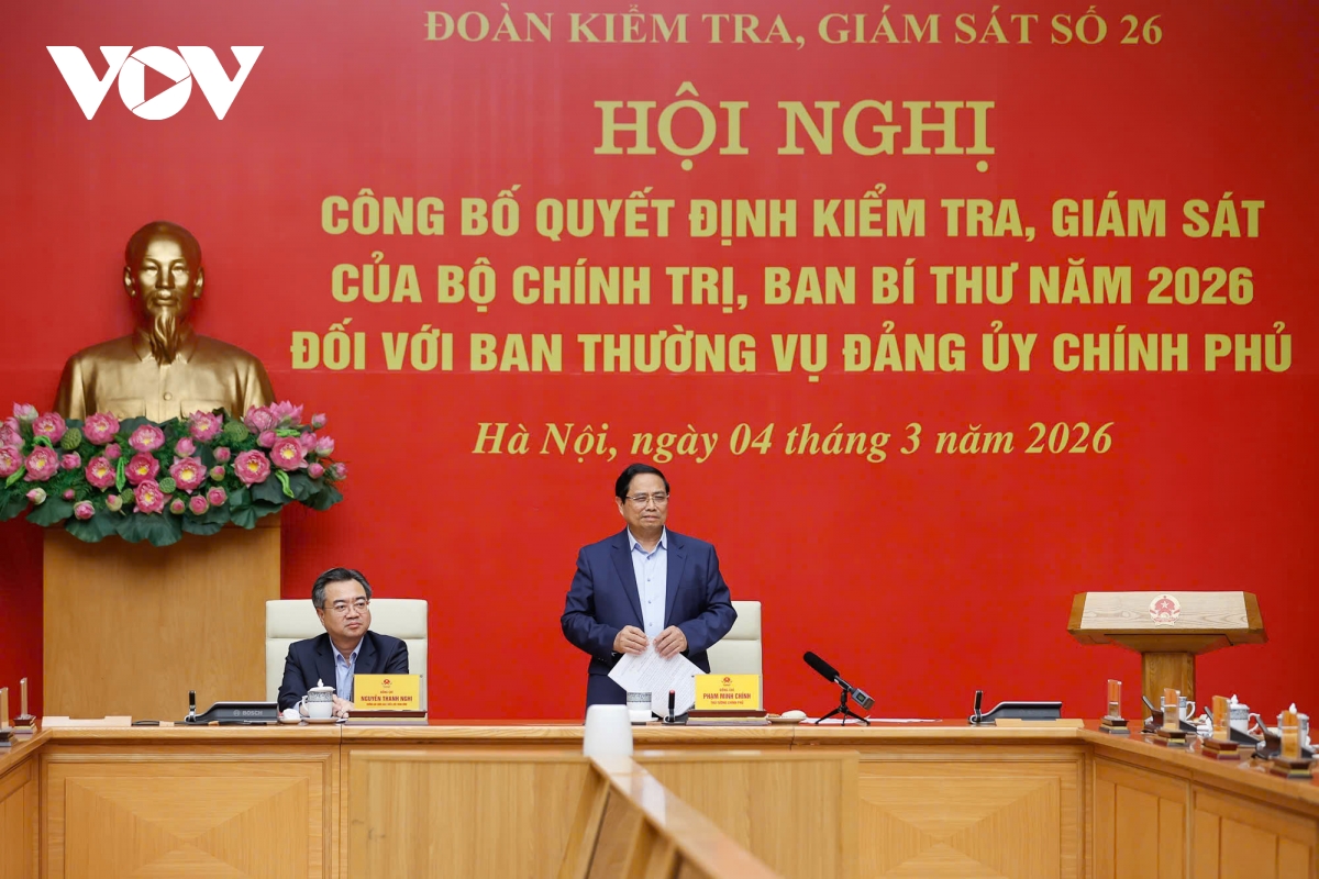 cong bo quyet dinh kiem tra, giam sat voi ban thuong vu Dang uy chinh phu hinh anh 1