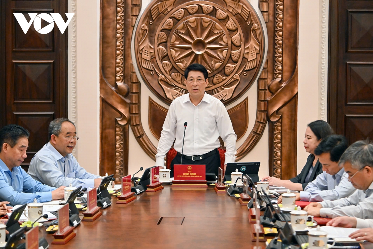 chu tich nuoc luong cuong chu tri giao ban thuong ky voi van phong chu tich nuoc hinh anh 1