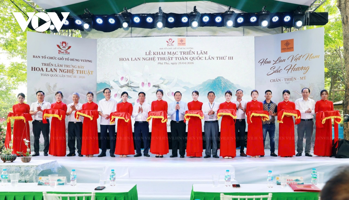 khai mac trien lam hoa lan nghe thuat toan quoc lan thu iii tai Den hung hinh anh 1