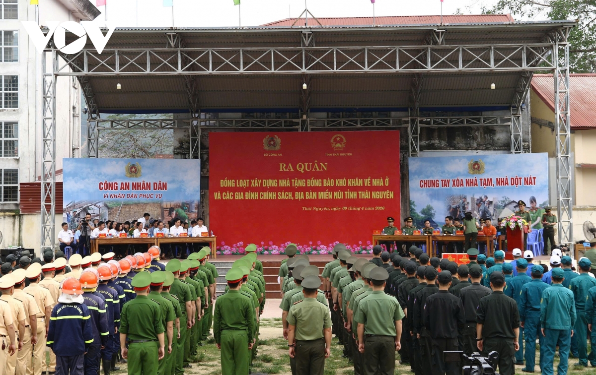 bo cong an ra quan xay dung nha tang dong bao kho khan tai thai nguyen hinh anh 1