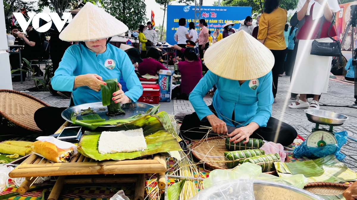 thi goi banh tet, banh chung dang tien vua hung hinh anh 3