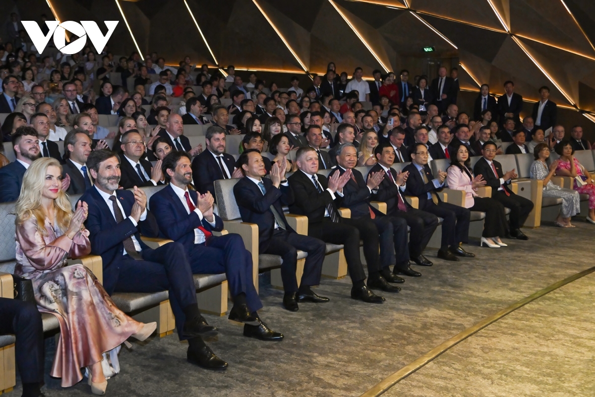 tong bi thu, chu tich nuoc to lam va thu tuong slovakia thuong thuc hoa nhac tai ha noi hinh anh 3