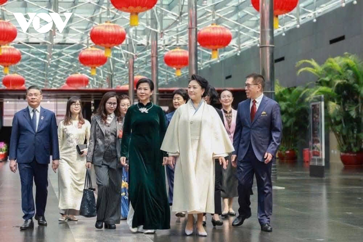 phu nhan ngo phuong ly gap go, trao doi voi phu nhan banh le vien hinh anh 3