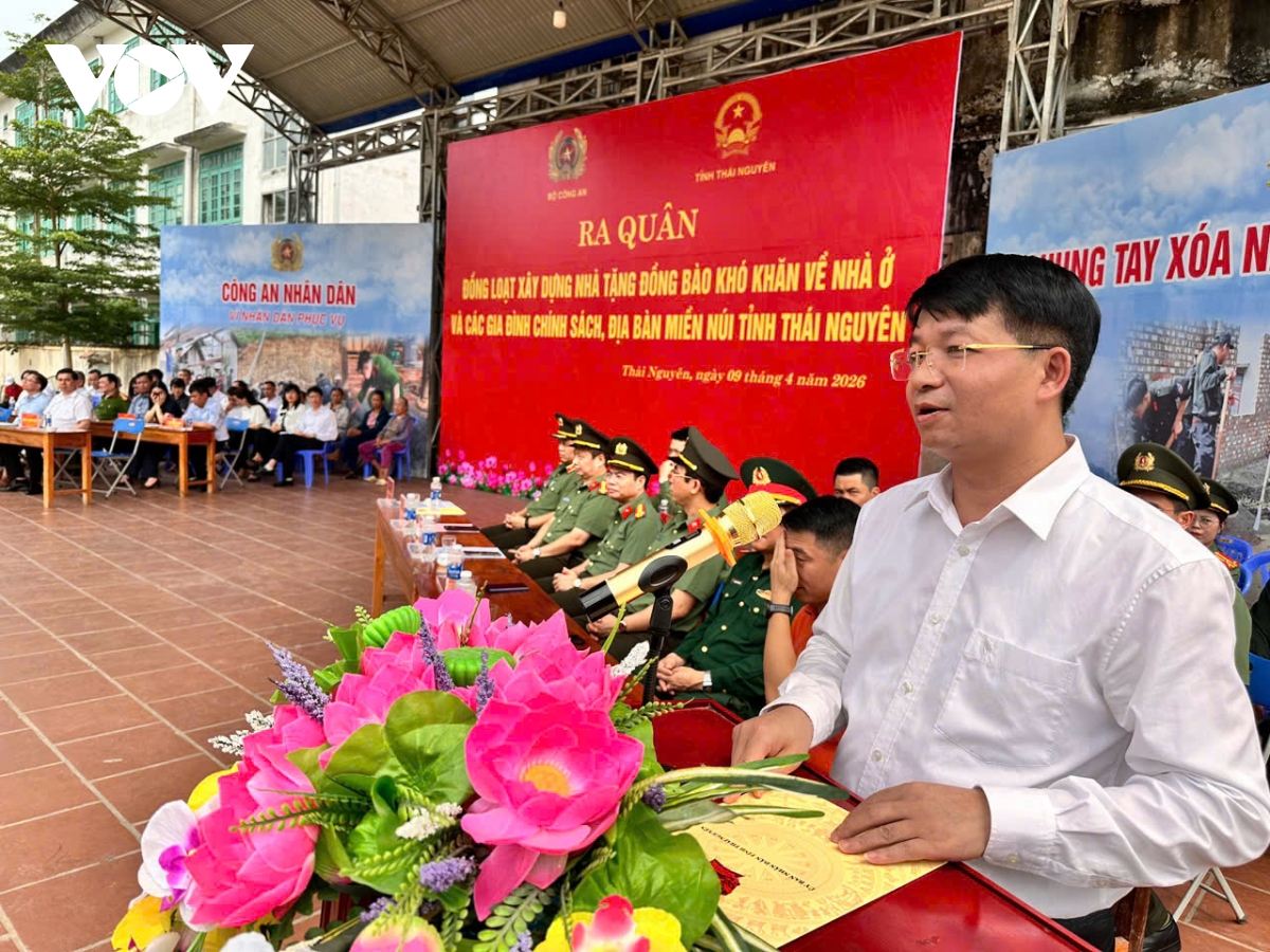 bo cong an ra quan xay dung nha tang dong bao kho khan tai thai nguyen hinh anh 2