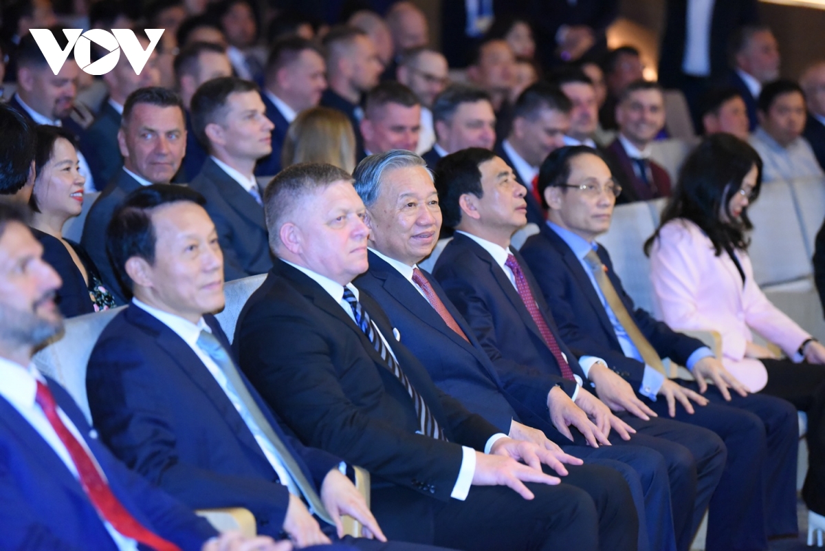 tong bi thu, chu tich nuoc to lam va thu tuong slovakia thuong thuc hoa nhac tai ha noi hinh anh 2