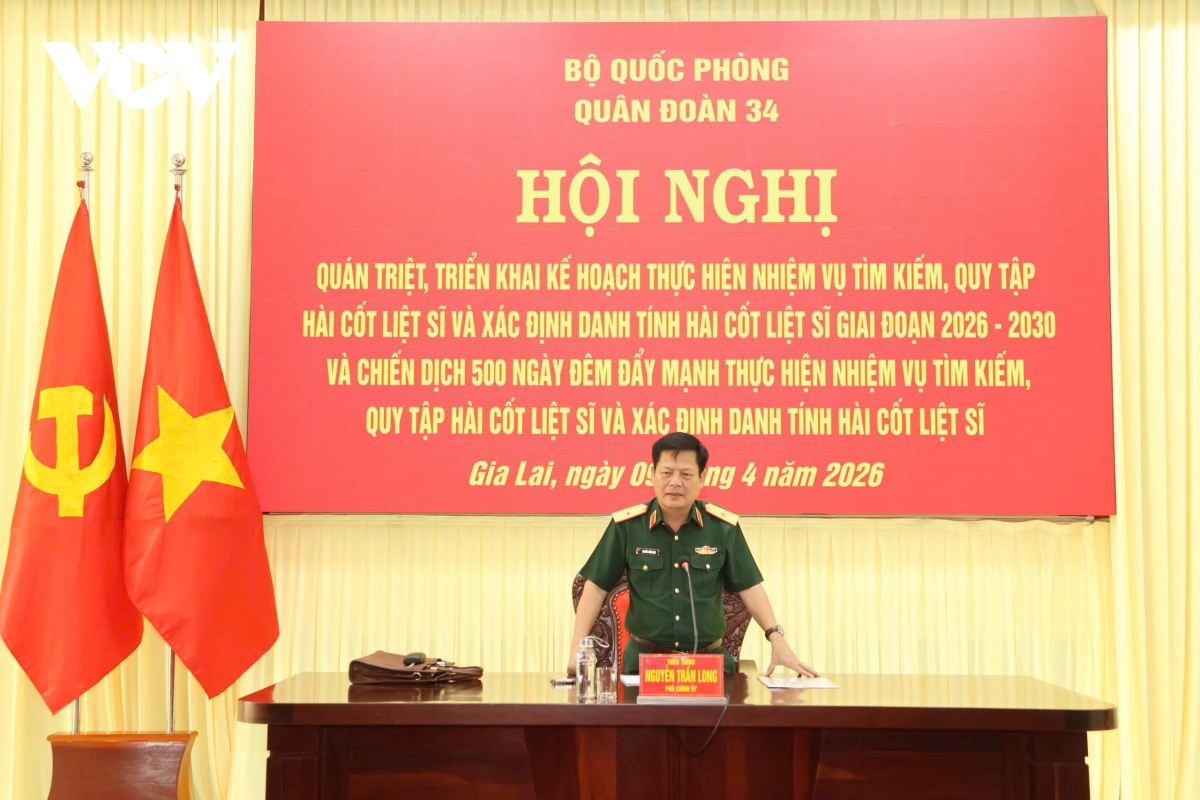 quan doan 34 trien khai chien dich 500 ngay dem tim kiem, quy tap hai cot liet si hinh anh 1
