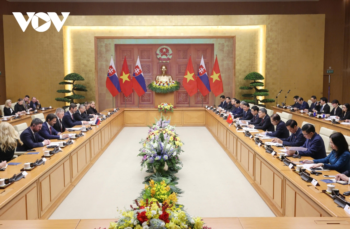 thu tuong le minh hung hoi dam voi thu tuong cong hoa slovakia robert fico hinh anh 1