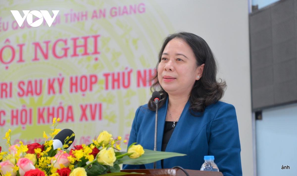 pho chu tich nuoc vo thi Anh xuan tiep xuc cu tri tai an giang hinh anh 2