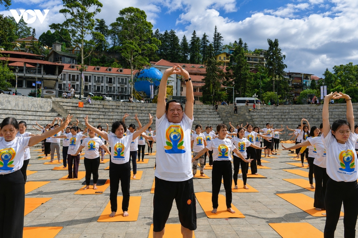 400 nguoi dong dien yoga giua suong mo sa pa hinh anh 7