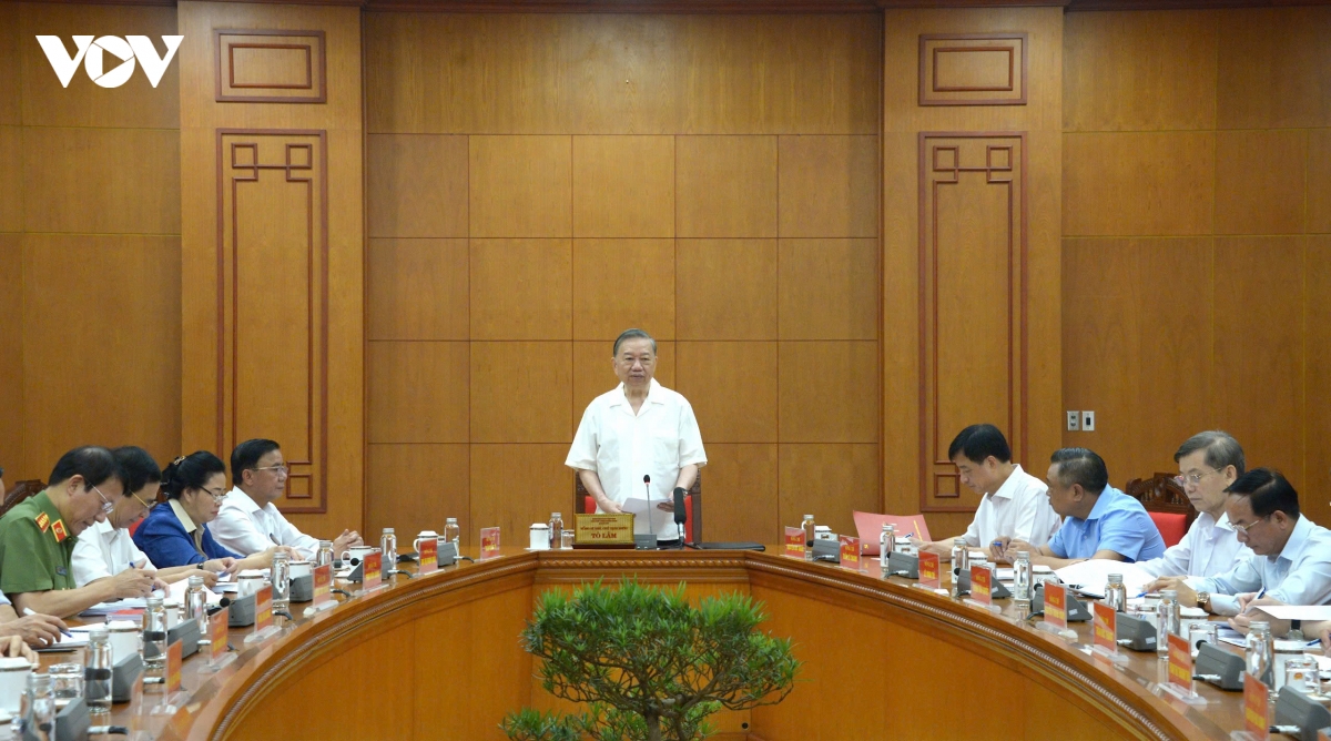 tong bi thu, chu tich nuoc chu tri cuoc lam viec ve De an xay dung xa hoi trat tu, ky cuong hinh anh 2