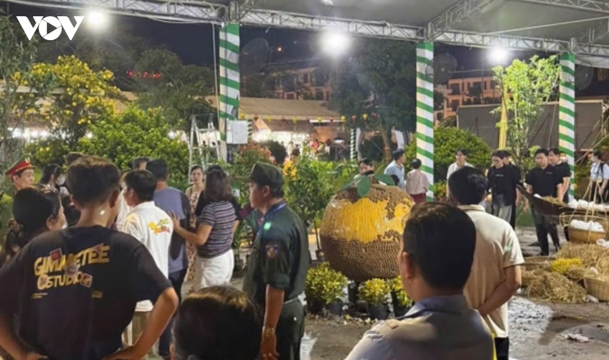 tieu canh trai cay bi vat pha ngay trong dem khai mac le hoi trai cay Dong thap hinh anh 4