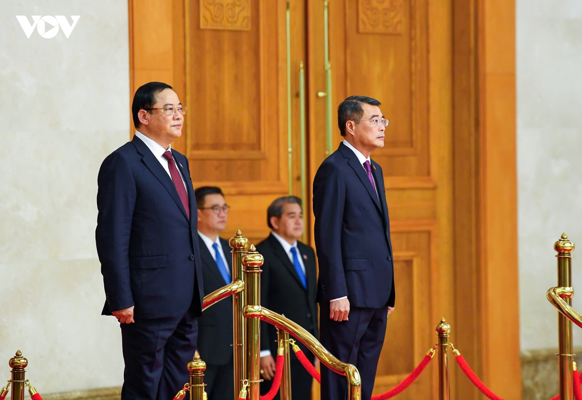 Anh thu tuong le minh hung chu tri le don chinh thuc thu tuong lao hinh anh 1