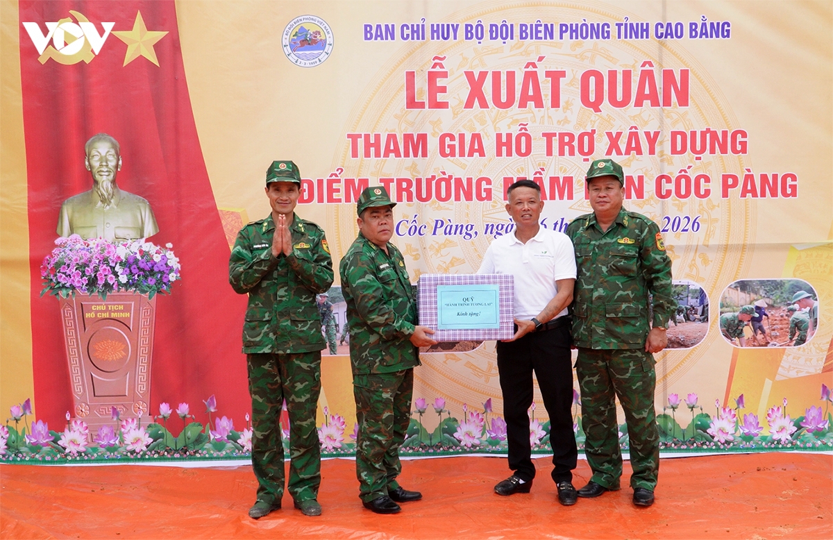 Biên phòng Cao Bằng hỗ trợ xây dựng điểm trường vùng biên