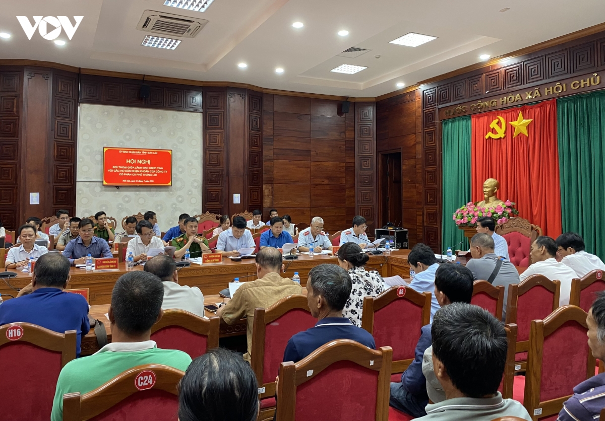 Dak lak doi thoai de thao go diem nong khieu kien tai cong ty ca phe thang loi hinh anh 1