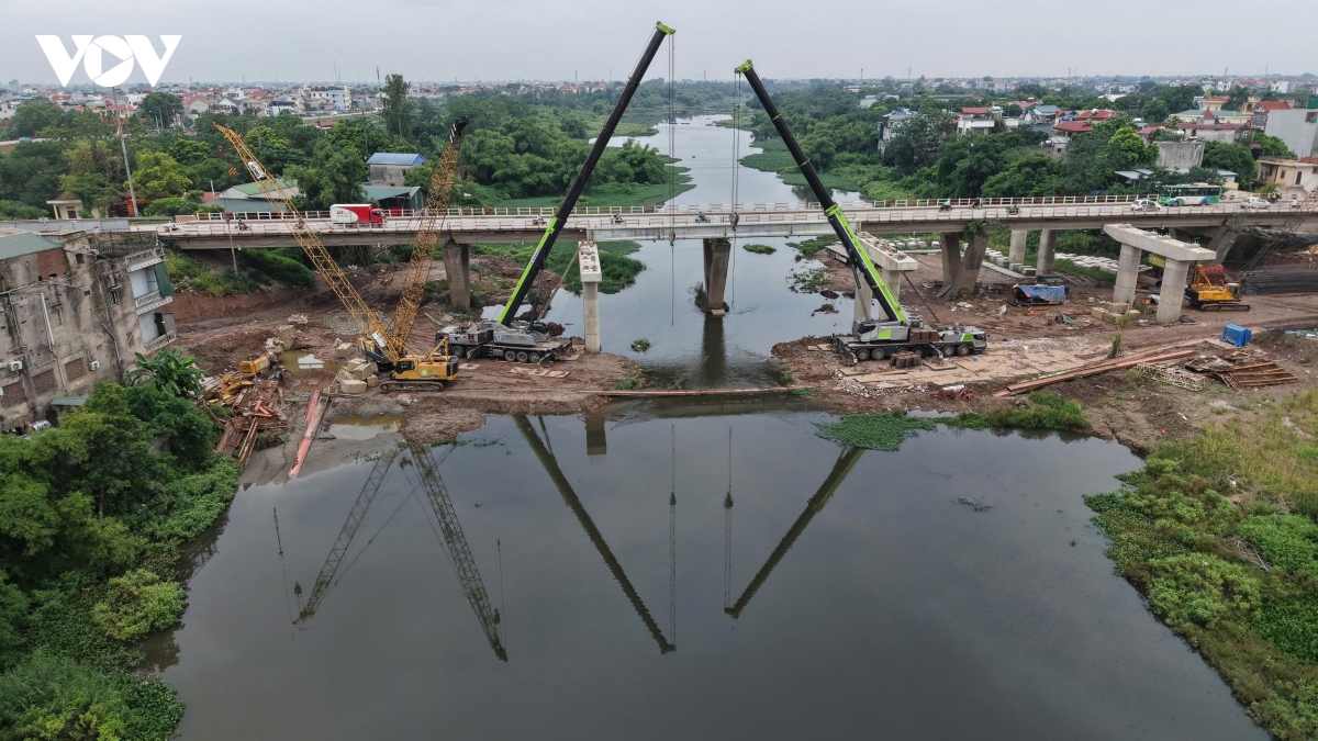 Tiến độ cầu Mai Lĩnh trên Quốc lộ 6: Tăng tốc xóa điểm nghẽn cửa ngõ Tây Hà Nội