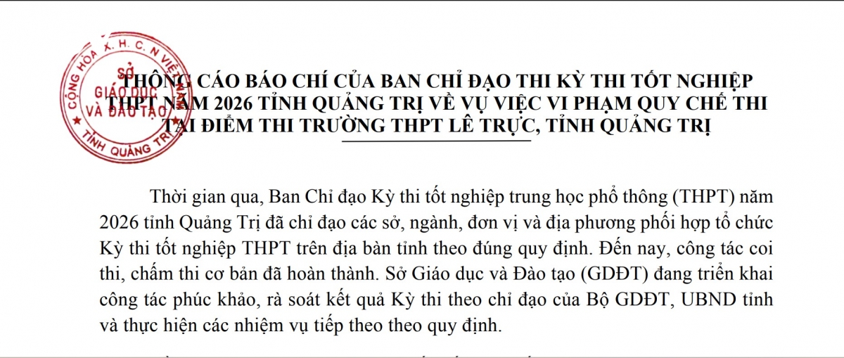 Vụ tiêu cực thi tốt nghiệp THPT ở Quảng Trị: Có 9 thí sinh liên quan trực tiếp