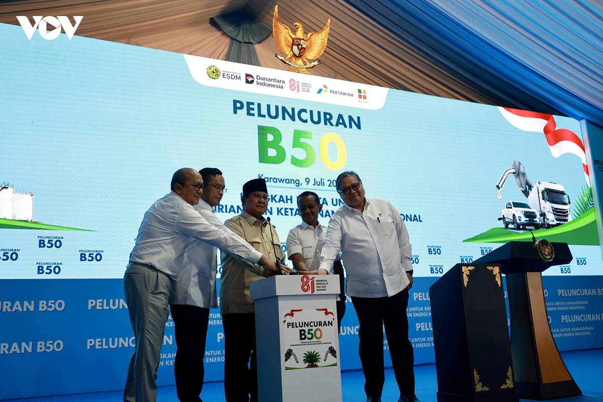 Indonesia ngày 9/7 chính thức khởi động chương trình sử dụng nhiên liệu sinh học B50 tại Karawang, tỉnh Tây Java.