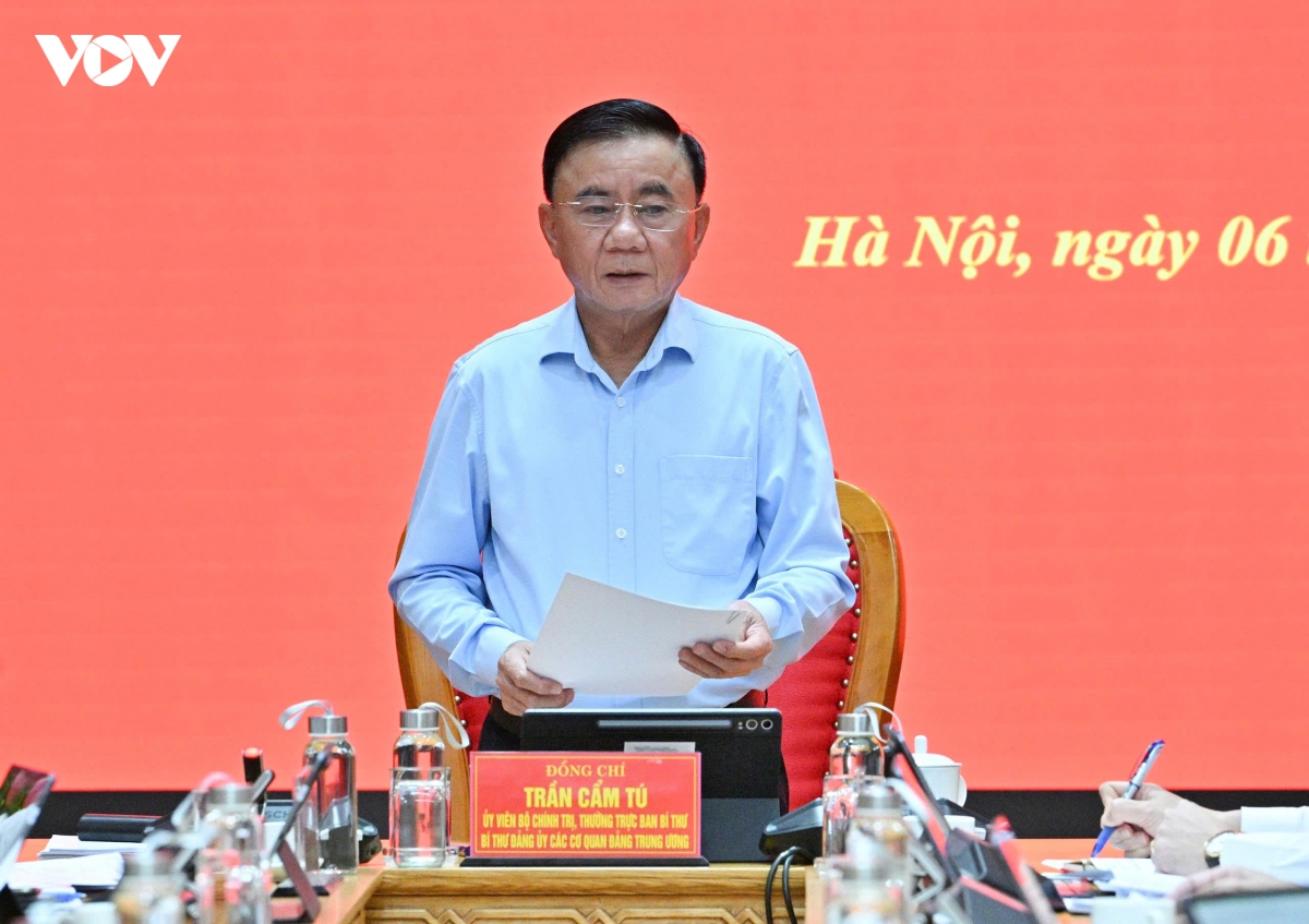 Dong chi tran cam tu chu tri hoi nghi ban thuong vu Dang uy cac co quan Dang tU hinh anh 1
