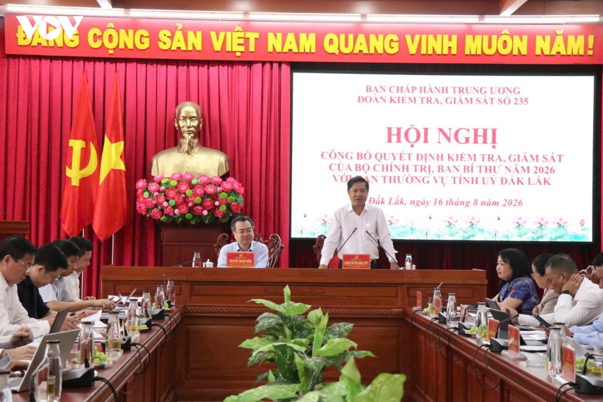 cong bo quyet dinh kiem tra, giam sat nam 2026 ban thuong vu tinh uy Dak lak hinh anh 3