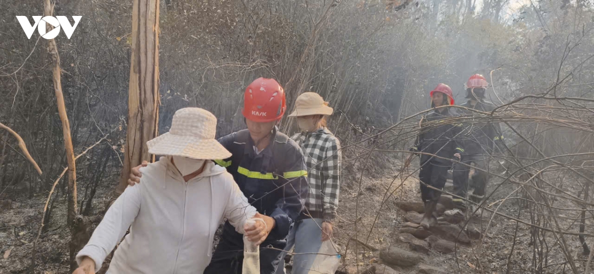 giai cuu hai phu nu mac ket trong dam chay rung tren nui vung chua, gia lai hinh anh 1