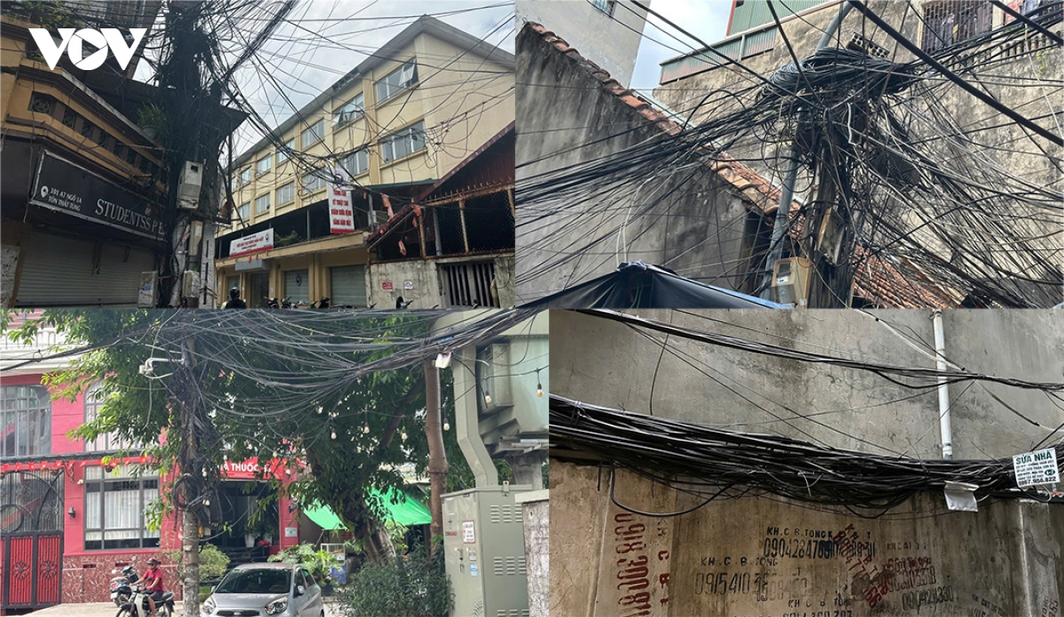 day dien, cap vien thong chang chit chung vong bua vay ngo pho ha noi, mat an toan hinh anh 1