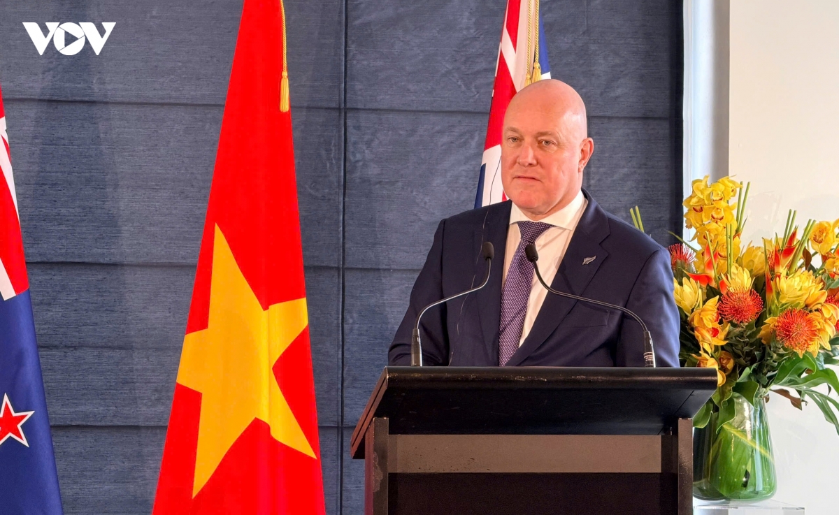 tong bi thu, chu tich nuoc va thu tuong new zealand gap go bao chi, chung kien trao van kien hop tac hinh anh 1