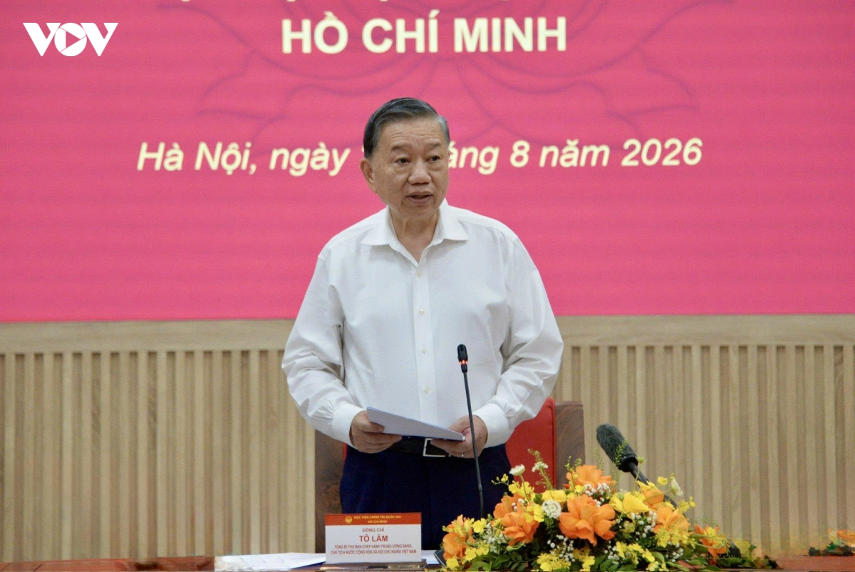 tong bi thu, chu tich nuoc lam viec voi hoc vien chinh tri quoc gia ho chi minh hinh anh 2