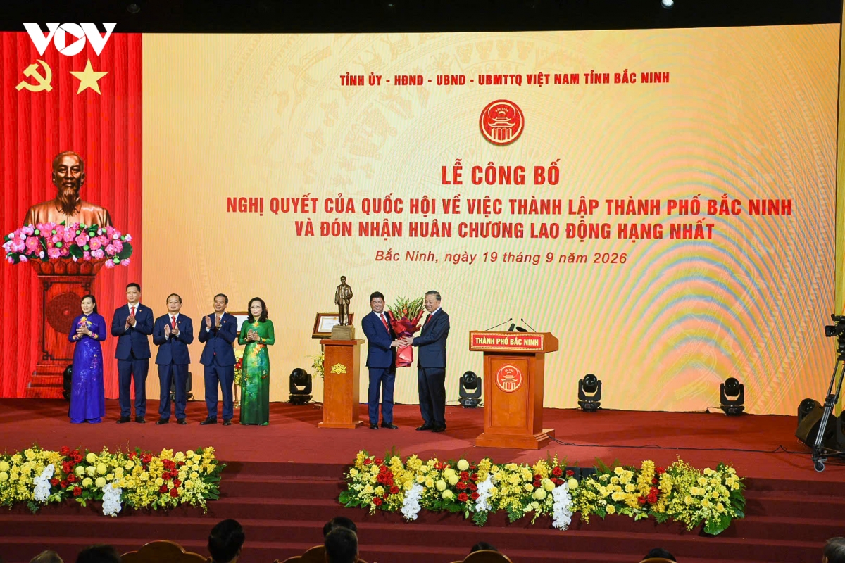 tong bi thu, chu tich nuoc to lam du le cong bo thanh lap thanh pho bac ninh hinh anh 6