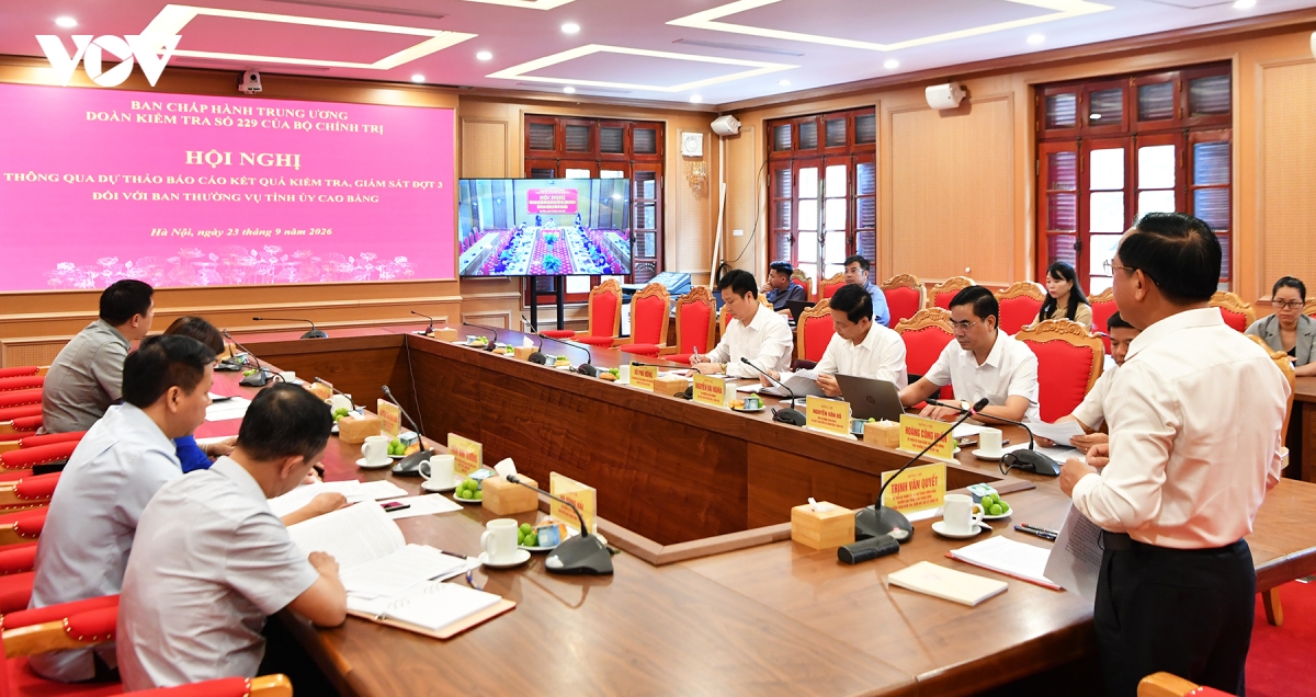 thong qua du thao bao cao ket qua kiem tra, giam sat doi voi ban thuong vu tinh uy cao bang hinh anh 1