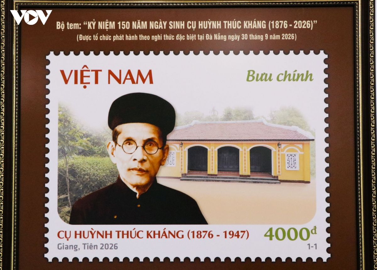 phat hanh bo tem dac biet ky niem 150 nam ngay sinh cu huynh thuc khang hinh anh 1