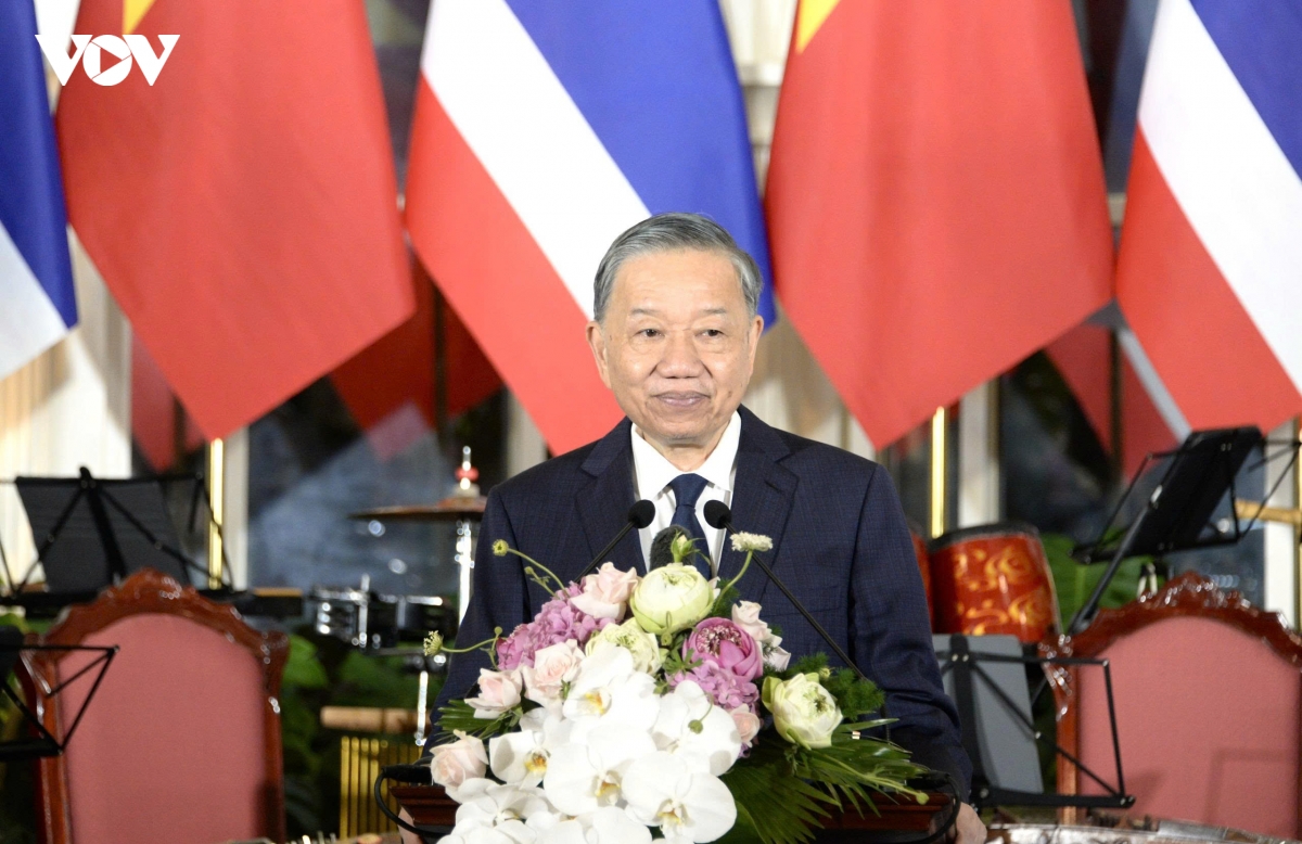 tong bi thu, chu tich nuoc to lam chu tri chieu dai nha vua vuong quoc thai lan va hoang hau hinh anh 2