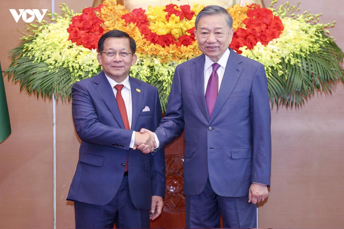 tong bi thu, chu tich nuoc to lam hoi dam voi tong thong myanmar min aung hlaing hinh anh 1