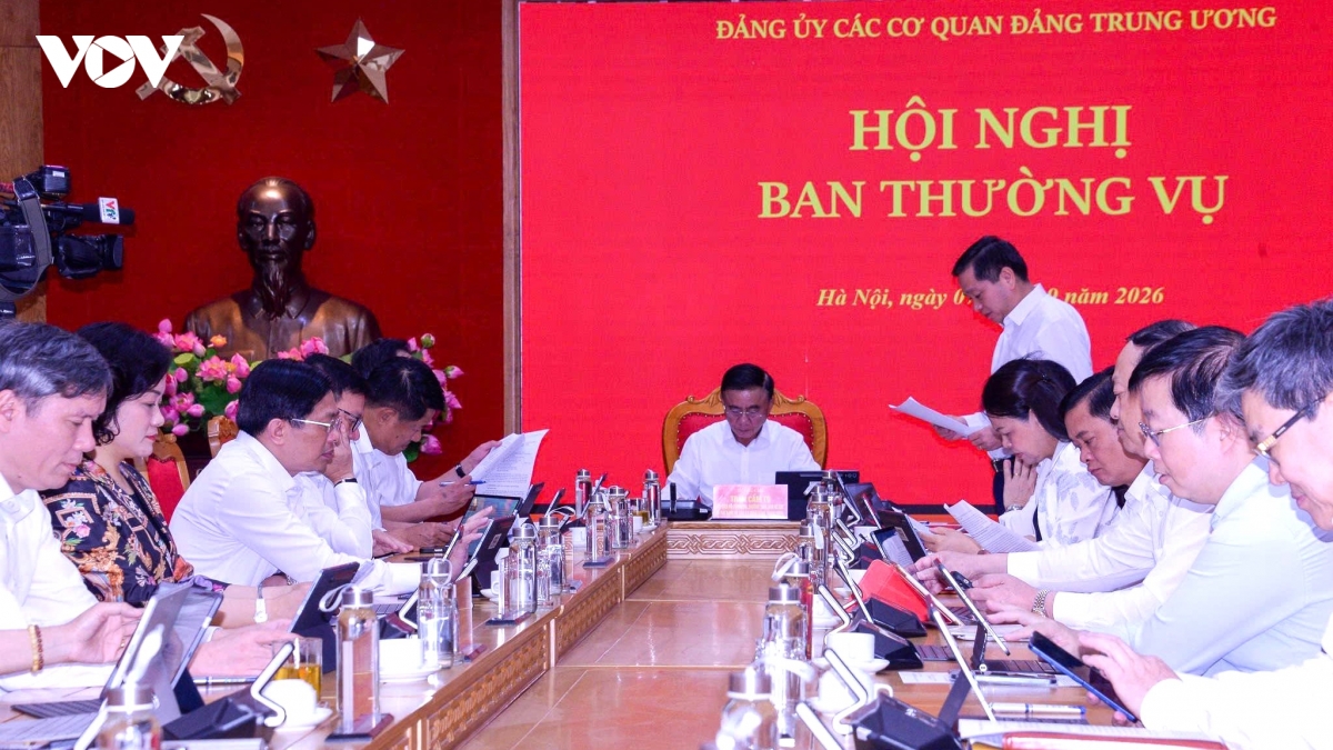 thuong truc ban bi thu chu tri hoi nghi ban thuong vu Dang uy cac co quan Dang trung uong hinh anh 2
