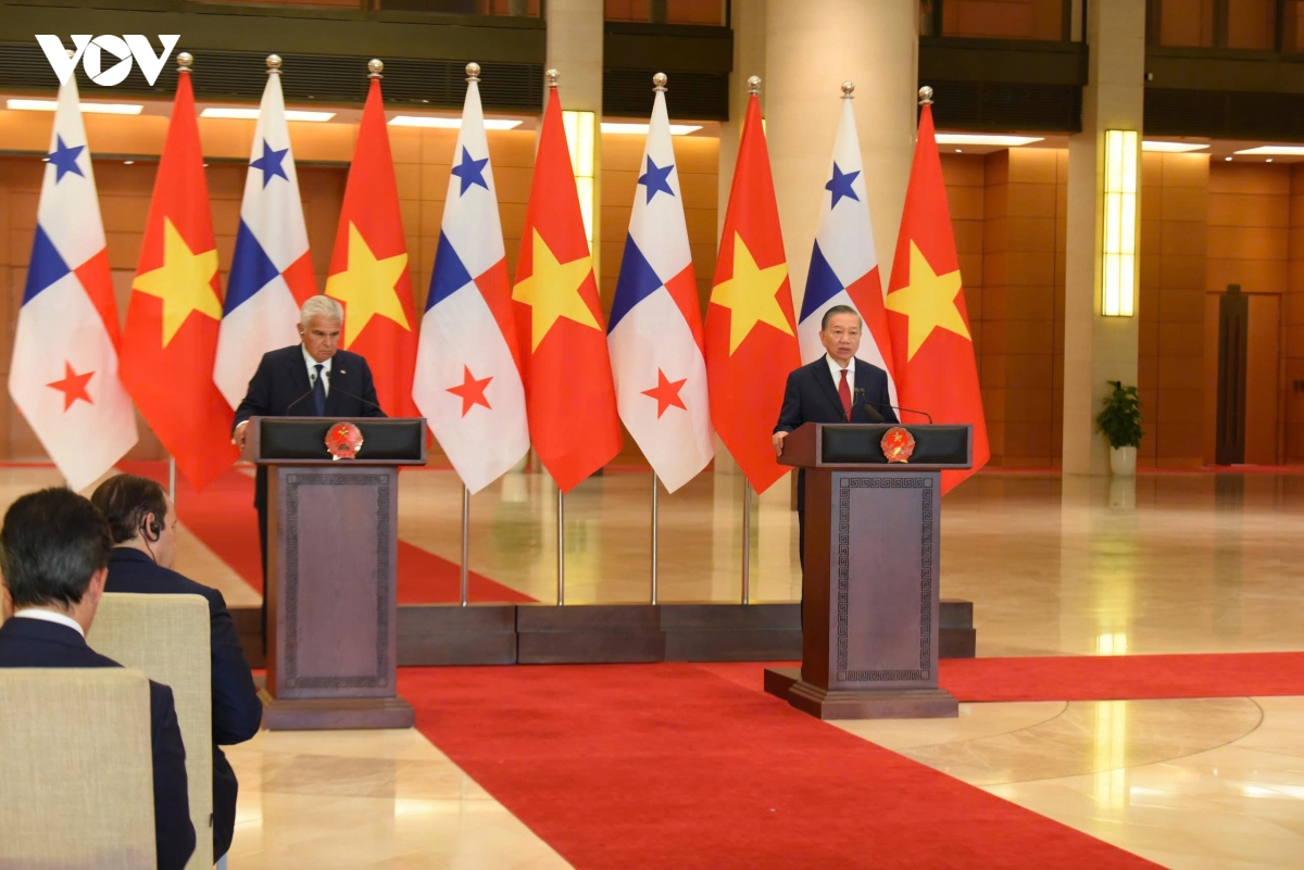 tong bi thu, chu tich nuoc to lam va tong thong panama gap go bao chi hinh anh 1