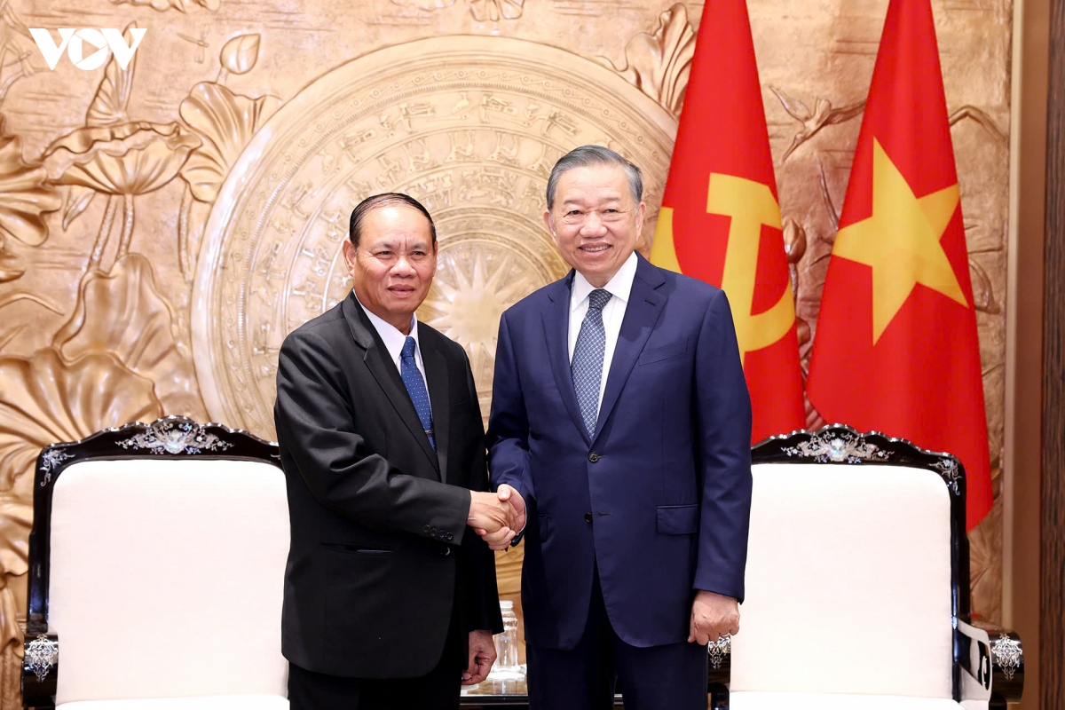 tong bi thu, chu tich nuoc to lam tiep thuong truc ban bi thu lao vilay lakhamphon hinh anh 1