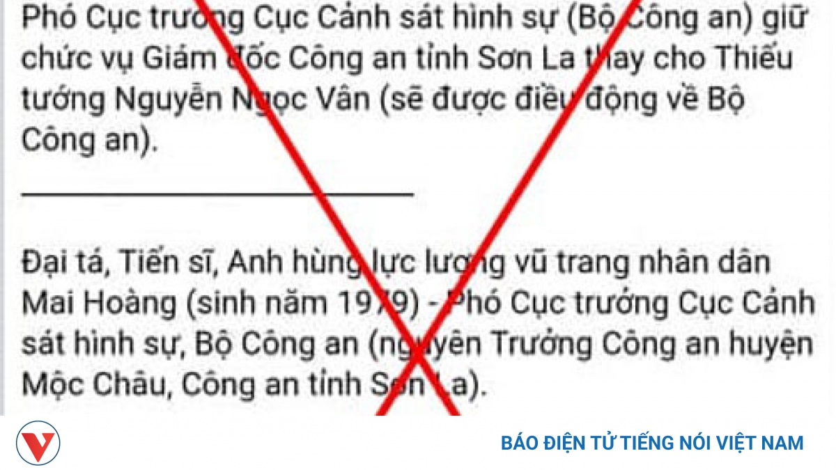 Thông tin "Sơn La sắp có Giám đốc Công an tỉnh mới, trẻ nhất cả nước" là sai sự - Vimarsana News