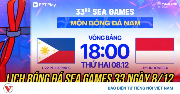 Lịch thi đấu và trực tiếp bóng đá SEA Games 33 hôm nay 8/12