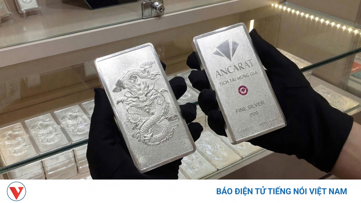 Giá bạc trong nước đạt 46,58 triệu đồng/kg