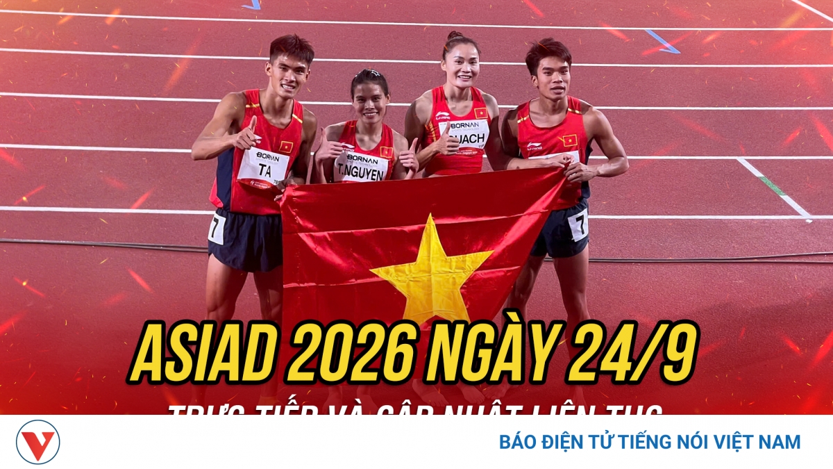 Trực tiếp ASIAD 2026 ngày thi đấu 24/9: Điền kinh có tấm huy chương đầu tiên